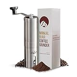 JavaPresse Manual Stainless Steel Coffee Grinder - 18 Adjustable Settings, Portable Conical Burr...