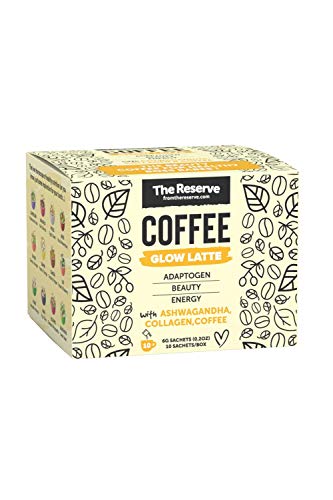 The Reserve Instant Coffee Glow Latte Packets and Mushroom Coffee for On-The-Go Healthy Coffee,...