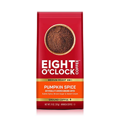 Eight O'Clock Coffee Pumpkin Spice, Medium Roast Ground Coffee, 11 Ounce (Pack of 1), 100% Arabica,...