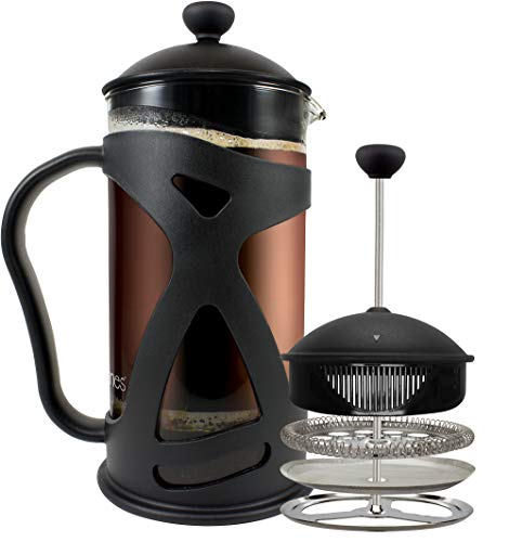 KONA French Press Coffee Press Maker With Reusable Stainless Steel Filter, Large Comfortable Handle...