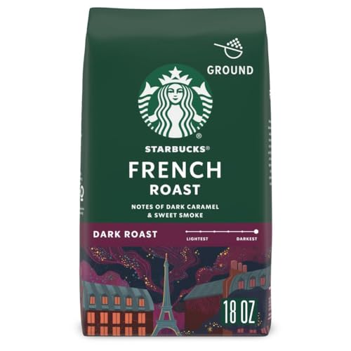 Starbucks French Roast Dark Roast Ground Coffee, 18 Ounce (Pack of 1)