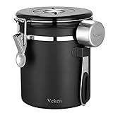 Veken Coffee Canister, Airtight Stainless Steel Kitchen Food Storage Container with Date Tracker and...
