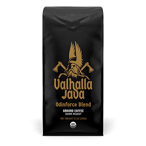 Death Wish Coffee Valhalla Java Dark Roast Ground Coffee, 12 Oz, Bold & Intense Blend of Arabica...