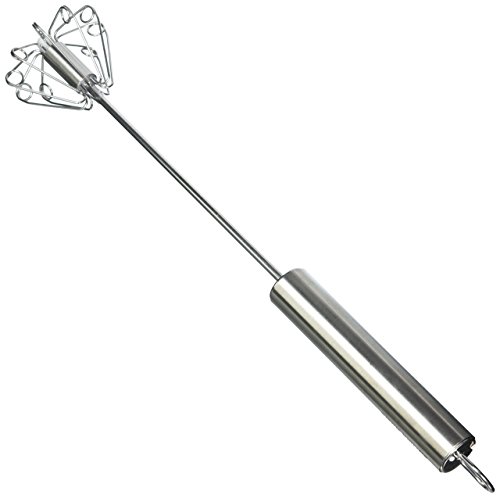 Milk Frother - Froth Wizard Stainless Steel Manual Push Whisk - Perfect Environmentally Friendly...