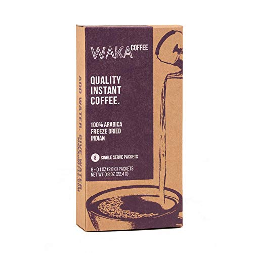 Waka Quality Instant Coffee — Light Roast — Arabica Beans & Freeze Dried — 8 Packets for Hot...