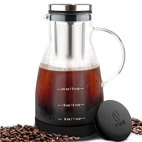 Bean Envy Cold Brew Coffee Maker - 32 oz Glass Iced Tea & Coffee Cold Brew Maker and Pitcher...