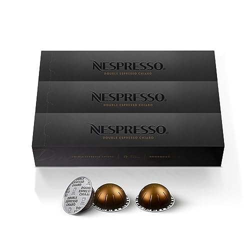 Nespresso Capsules VertuoLine, Double Espresso Chiaro, Medium Roast Coffee, 10 Count (Pack of 3)...