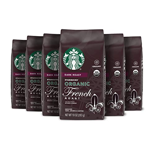 Starbucks Ground Coffee—Dark Roast Coffee—Organic French Roast—100% Arabica—6 bags (10 oz...