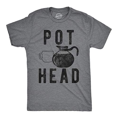 Mens Pot Head T Shirt Funny Coffee Tee for Guys Caffeine Sarcastic Tee Mens Funny T Shirts Funny...