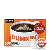 Dunkin' 100% Colombian Medium Roast Coffee, 60 Keurig K-Cup Pods