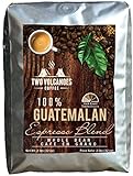 Two Volcanoes Espresso Coffee Beans - 2 Lbs - Guatemala Dark Roast Espresso Blend Whole Bean Coffee...