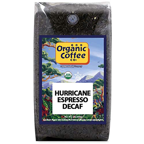 The Organic Coffee Co. Whole Bean Coffee - DECAF Hurricane Espresso Roast (2lb Bag), Medium Dark...