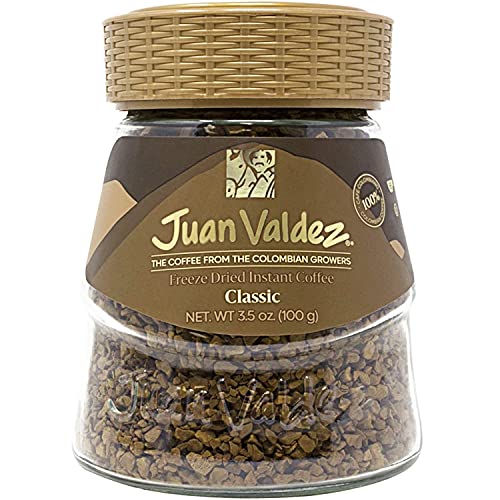 Juan Valdez Freeze Dried Instant 100% Colombian Coffee, 3.5 oz Jar, Advanced Freeze-Drying Technique...