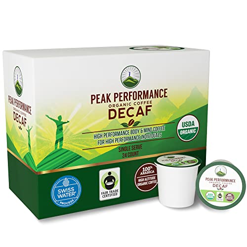 Peak Performance Organic Decaf Coffee Pods - High Altitude USDA Organic Decaf Coffee. High Mental...