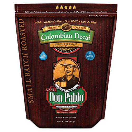 2LB Don Pablo Colombian Decaf - Swiss Water Process Decaffeinated - Medium-Dark Roast - Whole Bean...