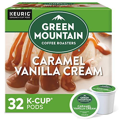 Green Mountain Coffee Roasters Caramel Vanilla Cream, Single-Serve Keurig K-Cup Pods, Flavored Light...