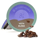 Greater Goods Compostable Coffee Pods - K Cup Compatible including Keurig 2.0, Dark Vista Blend (72...