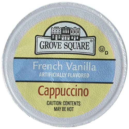 Grove Square Cappuccino Pods, French Vanilla, Single Serve, 50 Count (Pack of 1) - Packaging May...