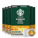 Starbucks Blonde Roast K-Cup Coffee Pods — Sunrise Blend for Keurig Brewers — 6 boxes (60 pods...