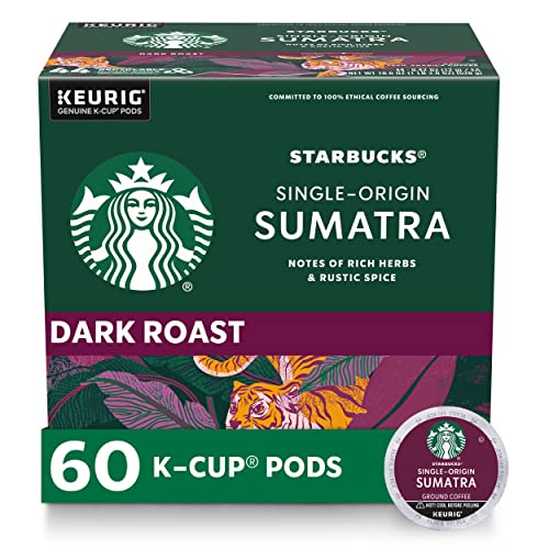 Starbucks K-Cup Coffee Pods—Dark Roast Coffee—Sumatra for Keurig Brewers—100% Arabica—6...