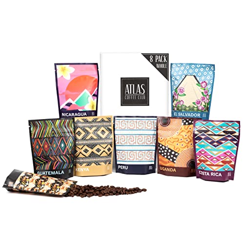 Atlas Coffee Club World of Coffee Sampler, Gourmet Coffee Gift Set, 8-Pack Variety Box of the...