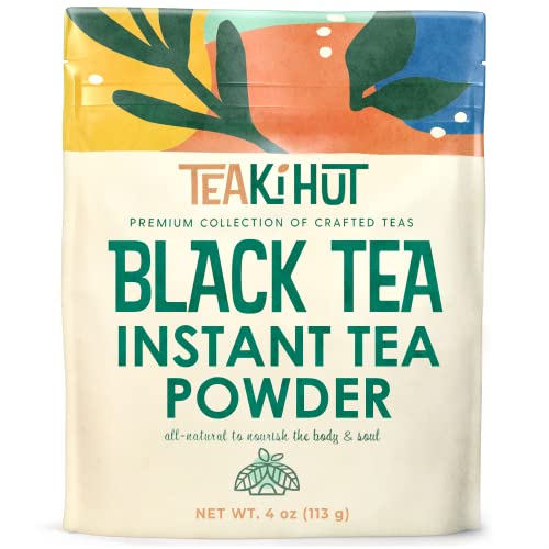 TEAki Hut Instant Black Tea Powder, 4 oz, Black Tea Powder, Powdered Black Tea for Hot and Cold...