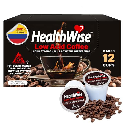 HealthWise Coffee for Keurig K-Cup Regular,Unflavored, 12 Count (Pack of 1)