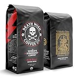 Death Wish Coffee Co., [1 lb] and VALHALLA JAVA Odinforce Blend [12 oz] Whole Bean Coffee in a...