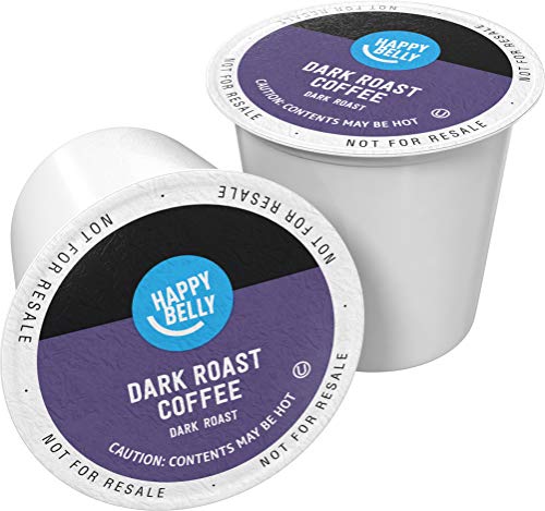 Amazon Brand - Happy Belly Dark Roast Coffee Pods, Compatible with Keurig 2.0 K-Cup Brewers, 100...