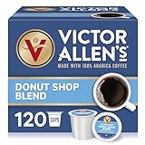 Victor Allen's Coffee Donut Shop Blend, Medium Roast, 120 Count, Single Serve Coffee Pods for Keurig...