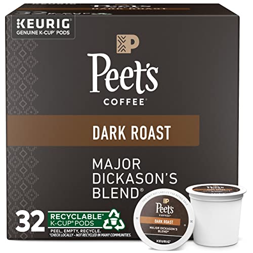 Peet's Coffee, Dark Roast K-Cup Pods for Keurig Brewers - Major Dickason's Blend 32 Count (1 Box of...