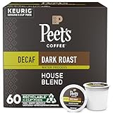 Peet's Coffee, Dark Roast Decaffeinated Coffee K-Cup Pods for Keurig Brewers - Decaf House Blend ,...