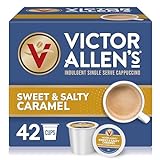 Victor Allen's Coffee Sweet and Salty Caramel Flavored Cappuccino Mix, 42 Count, Single Serve K-Cup...