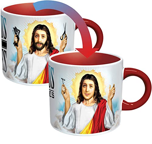 Jesus Shaves Disappearing Coffee Mug - Add Hot Water and Jesus' Beard Disappears - Comes in a Fun...