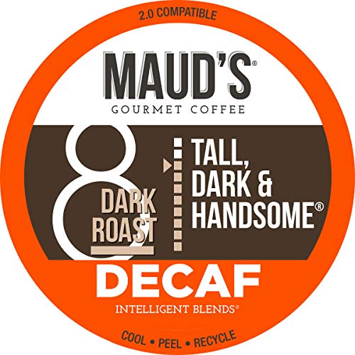 Maud's Decaf Dark Roast Coffee Pods, 100 ct | Decaffeinated Tall, Dark & Handsome Blend | 100%...