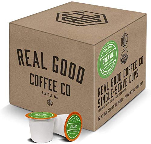 Real Good Coffee Company - Single Use Coffee Pods - Organic Dark Roast Coffee - K-Cup Compatible...