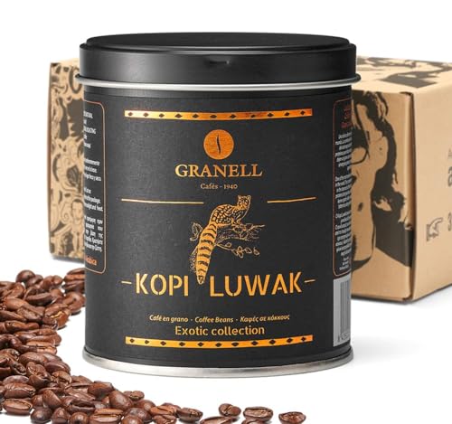 Cafés Granell Wild Civet Arabica Coffee Beans, Medium Roast Gourmet Indonesian Luwak Coffee Gifts,...