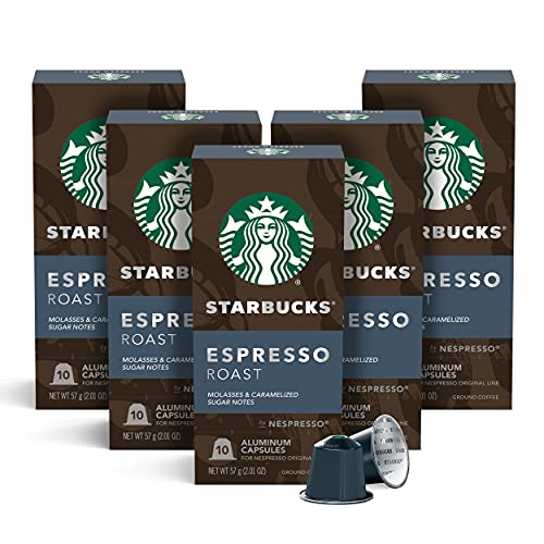 Starbucks by Nespresso Dark Roast Espresso (50-count single serve capsules, compatible with...