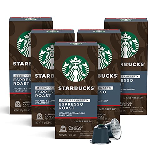 Starbucks by Nespresso Decaf Dark Roast Espresso (50-count single serve capsules, compatible with...