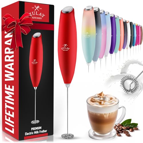 Zulay Powerful Milk Frother for Coffee with Upgraded Titanium Motor - Handheld Frother Electric...