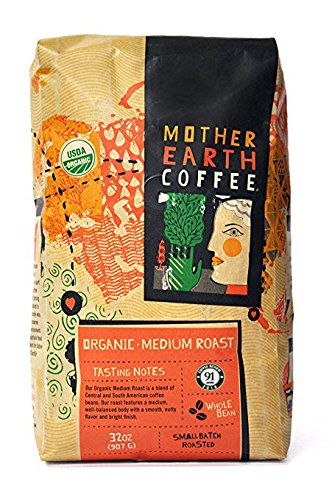 Mother Earth Coffee Organic Medium Roast Blend Whole Bean 32 oz.