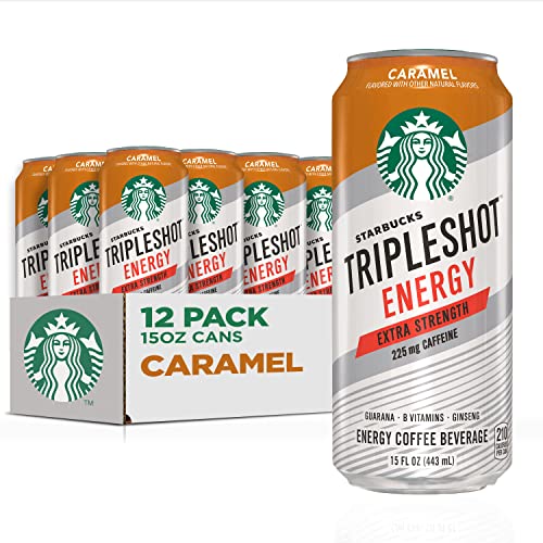 Starbucks Tripleshot Energy Extra Strength Espresso Coffee Beverage, Caramel, 225mg Caffeine,...