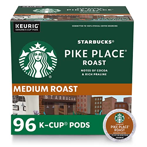 Starbucks K-Cup Coffee Pods—Medium Roast Coffee—Pike Place Roast for Keurig Brewers—100%...