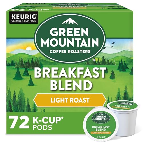 Green Mountain Coffee Roasters Breakfast Blend Single-Serve Keurig K-Cup Pods, Light Roast Coffee,...