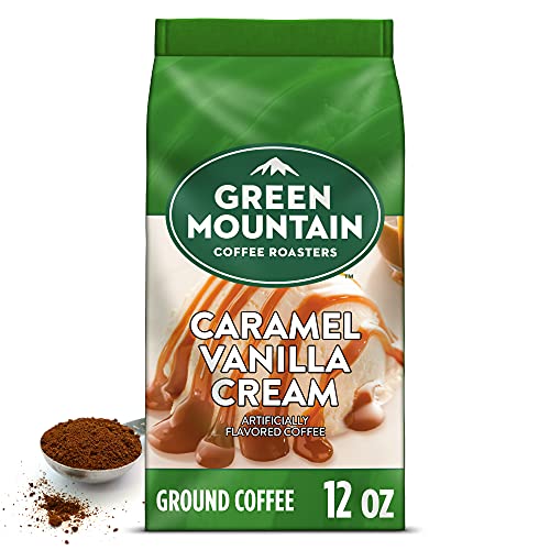 Green Mountain Coffee Roasters, Caramel Vanilla Cream, Ground Flavored Coffee, Light Roast, Bagged...