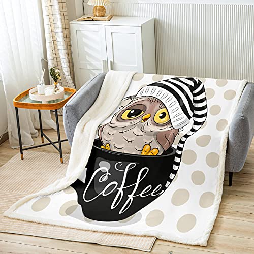 Kids Cartoon Owl Fleece Throw Blanket Cute Animal Birds Plush Blanket for Boys Girls Teens Bedroom...