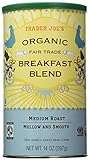 Trader Joe's Organic Fair Trade Breakfast Blend Whole Bean Coffee, 14 Ounce