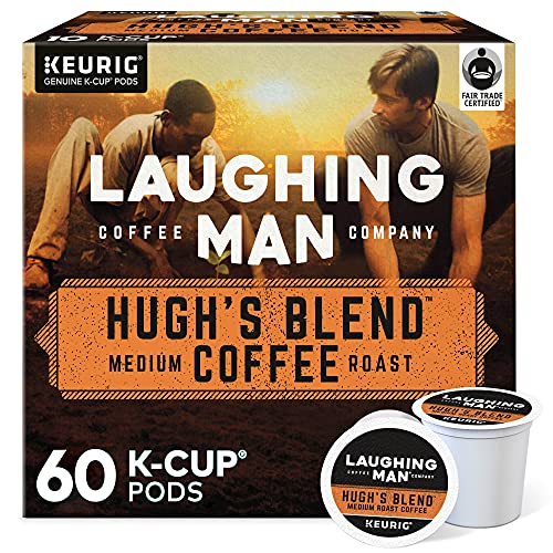 Laughing Man Hugh's Blend Keurig Single-Serve K-Cup Pods, Medium Roast Coffee, 60 Count (6 Packs of...