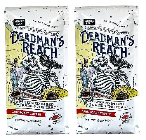 Raven's Brew Coffee High Caffeine Coffee Dark Roast Whole Bean – Deadman's Reach 2-pack of 12oz