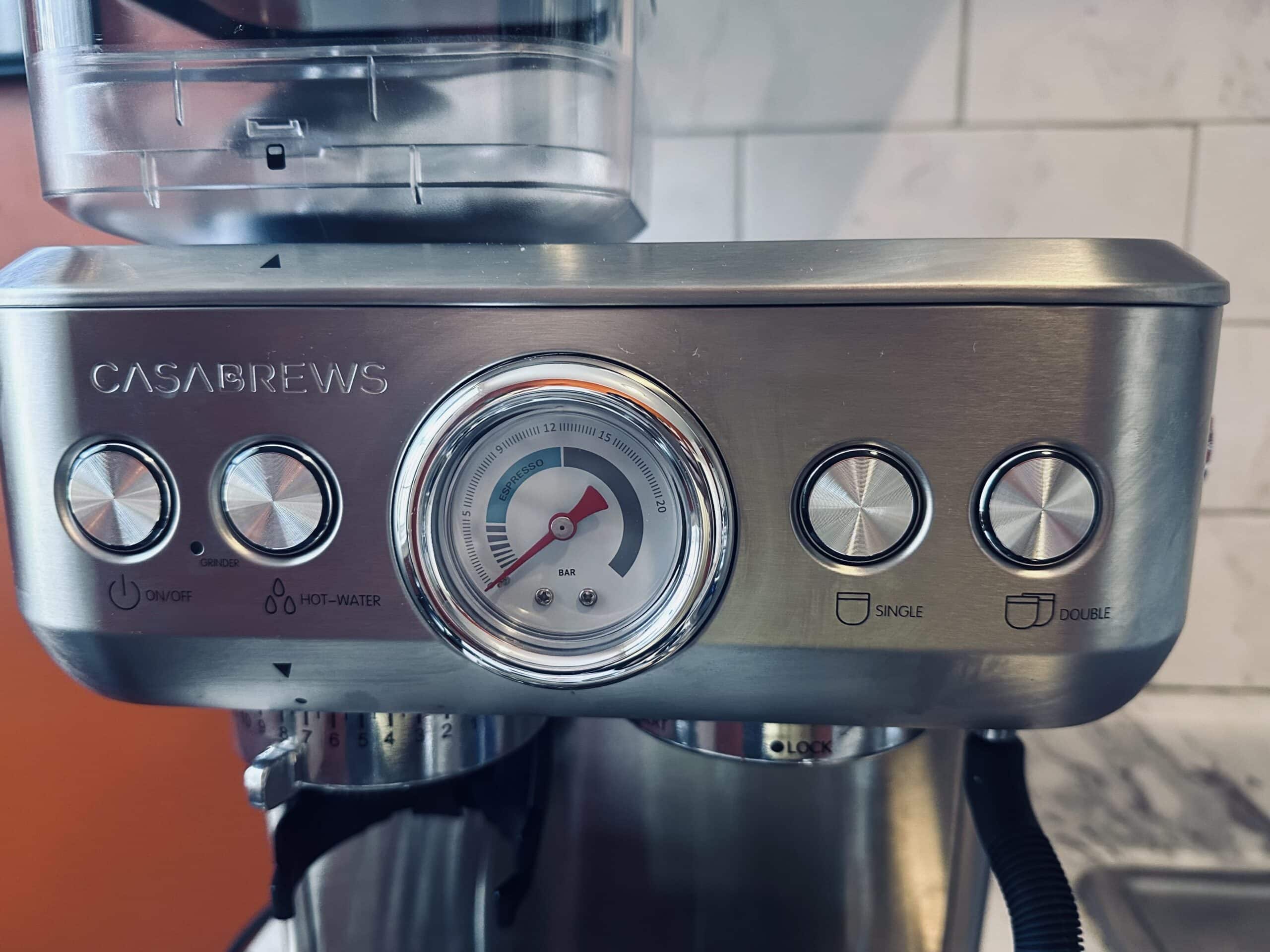 Casabrews Espresso Machine buttons close up